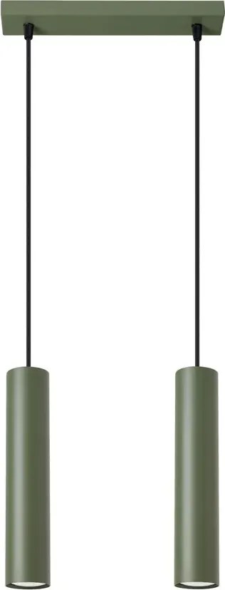 Podwójna oliwkowa lampa wisząca - 6X M058 P8-F64