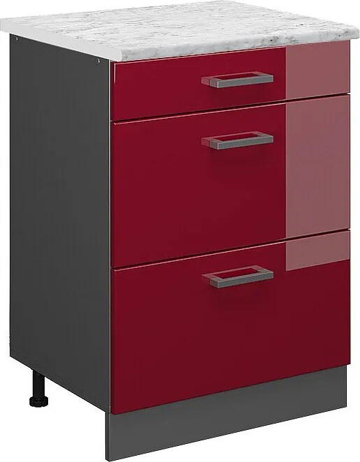 Szafka dolna do kuchni czerwony połysk 60x60x81.6 r-line