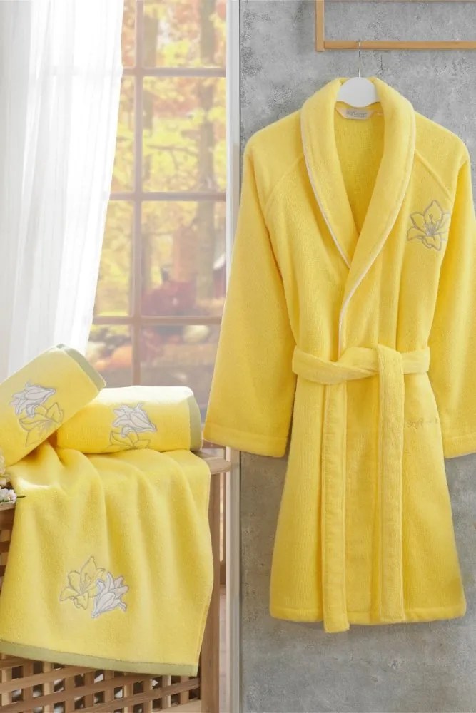 Krótki damski szlafrok LILIUM M Pistacjowy