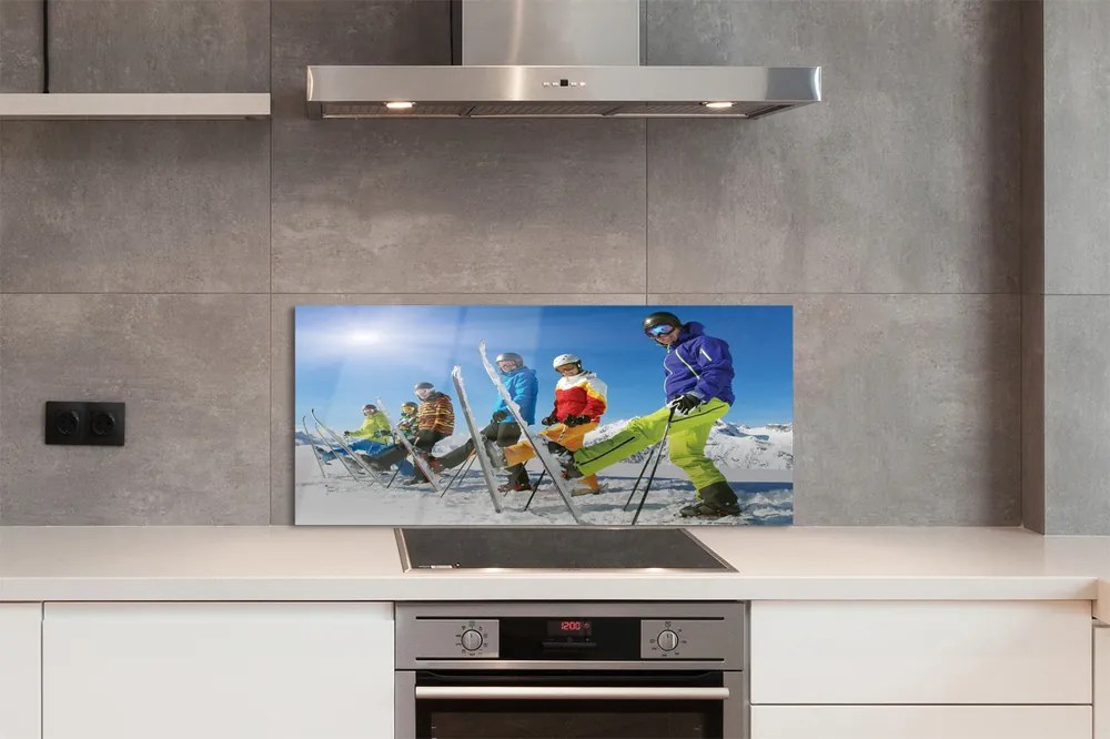 Panel nad Blat Kuchenny Narciarze na Śnieżnym Stoku