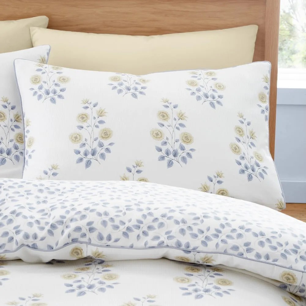 Biała adamaszkowa pościel dwuosobowa 230x220 cm Eloise Floral – Bianca