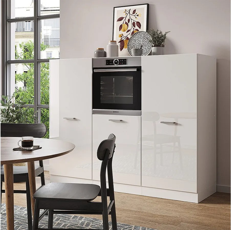 Blok kuchenny biały wysoki połysk/biały 180x46x81.6 r-line