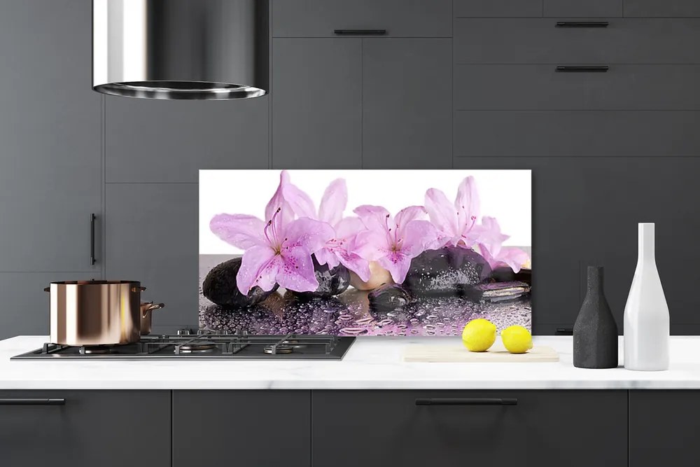 Panel Szklany Perlista Rosa na Lilii Wodnej