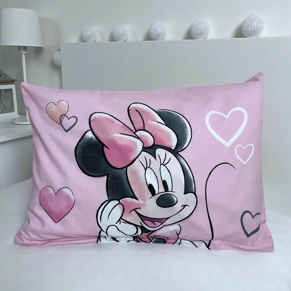 Jerry Fabrics Dziecięca pościel bawełniana do łóżeczka Minnie Powder pink