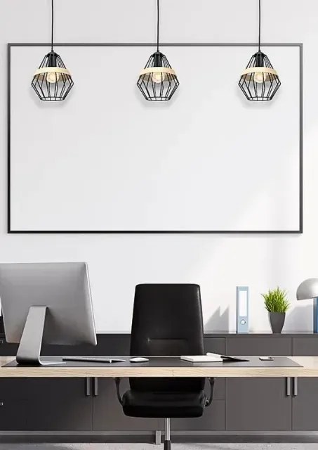 Loftowa lampa wisząca czarna - K549-Emeli