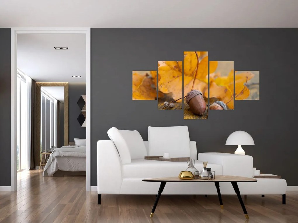 Obraz - Jesienne żołędzie (125x70 cm)