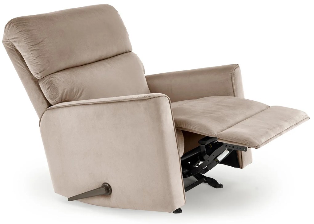 KARIM Fotel wypoczynkowy Beżowy Funkcja kołyski Klasyczny Tkanina