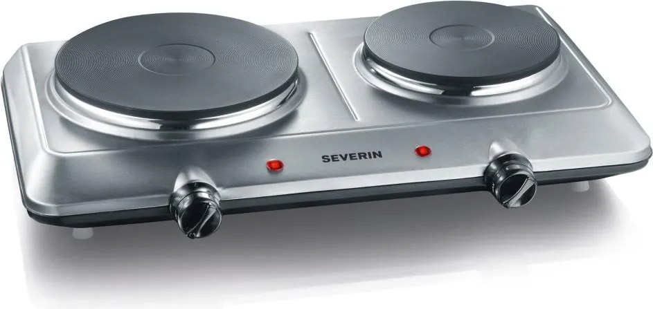 Severin DK 1014 - Kuchenka elektryczna dwupalnikowa 2500 W/230 V, stal nierdzewna