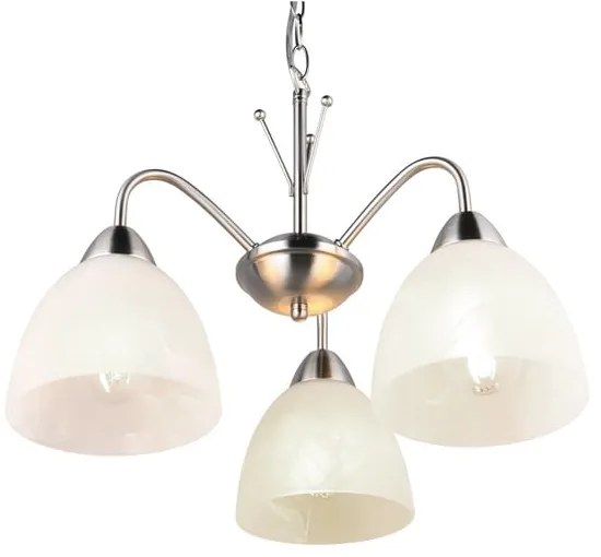 Lampa wisząca w biało-srebrnym kolorze ze szklanym kloszem ø 43 cm Dobby – Trio