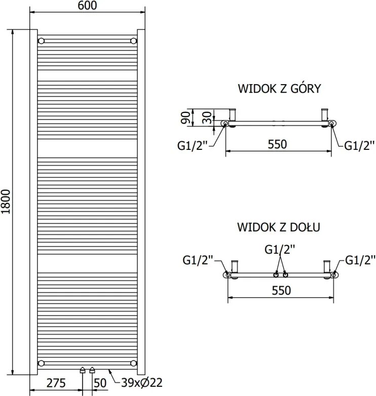Mexen Mars grzejnik elektryczny 1800 x 600 mm, 900 W, biały - W110-1800-600-2900-20