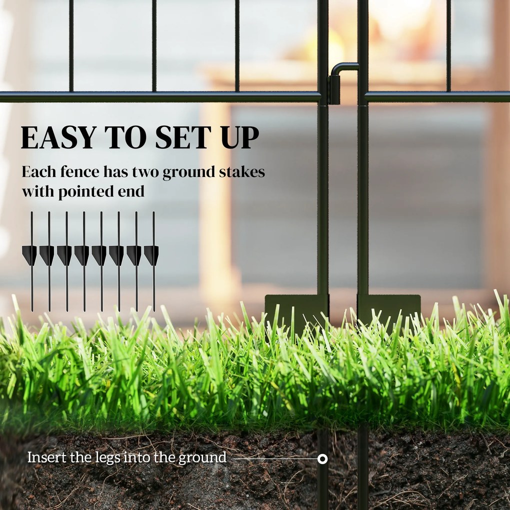 Outsunny Ogrodzenie Siatkowe Vintage Czarne Odporność na Warunki Atmosferyczne 365x0.8x112cm | Aosom PL