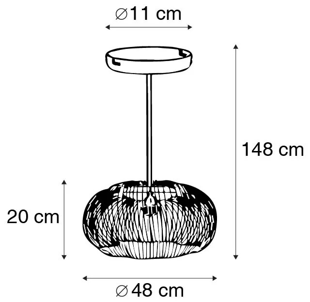 Industrialna lampa wisząca miedziana 49 cm - FinnPrzemysłowy Oswietlenie wewnetrzne