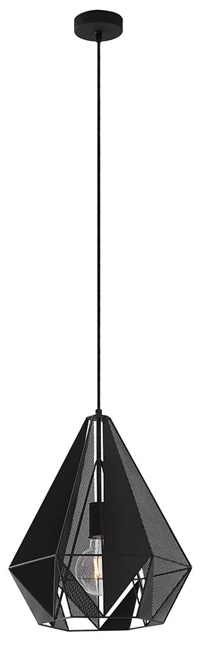 Industrialna lampa wisząca czarna z siatką - CarcassPrzemysłowy Oswietlenie wewnetrzne