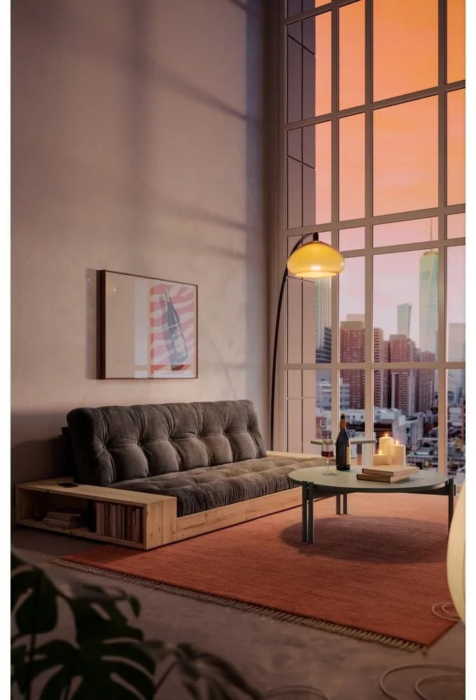 Ciemnoniebieska rozkładana sofa 244 cm Base – Karup Design
