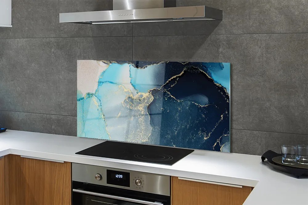 Szkło do Kuchni na Ścianę Nowoczesny Marmur Abstrakcyjny