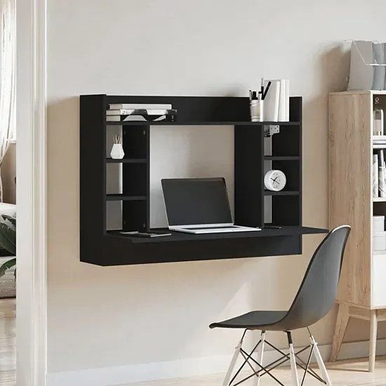 Minimalistyczne czarne ścienne biurko Z4-P37