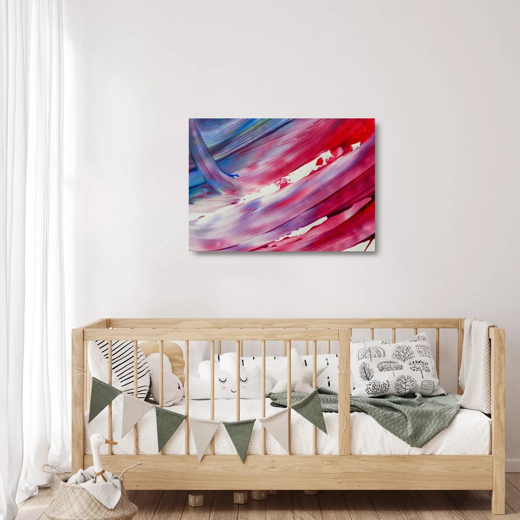Obraz na szkle - różowo - niebieskie kolory (70x50 cm)