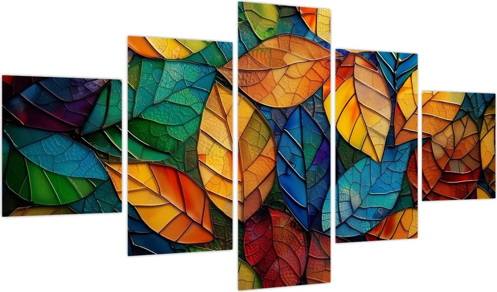 Obraz - Mozaika z liści (125x70 cm)