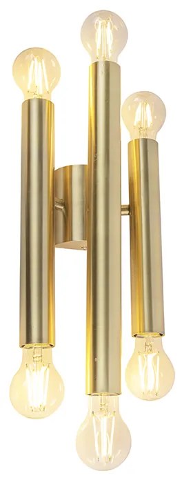 Vintage Lampa ścienna złota 6-światłowa - Tubi ArtDeco Oswietlenie wewnetrzne
