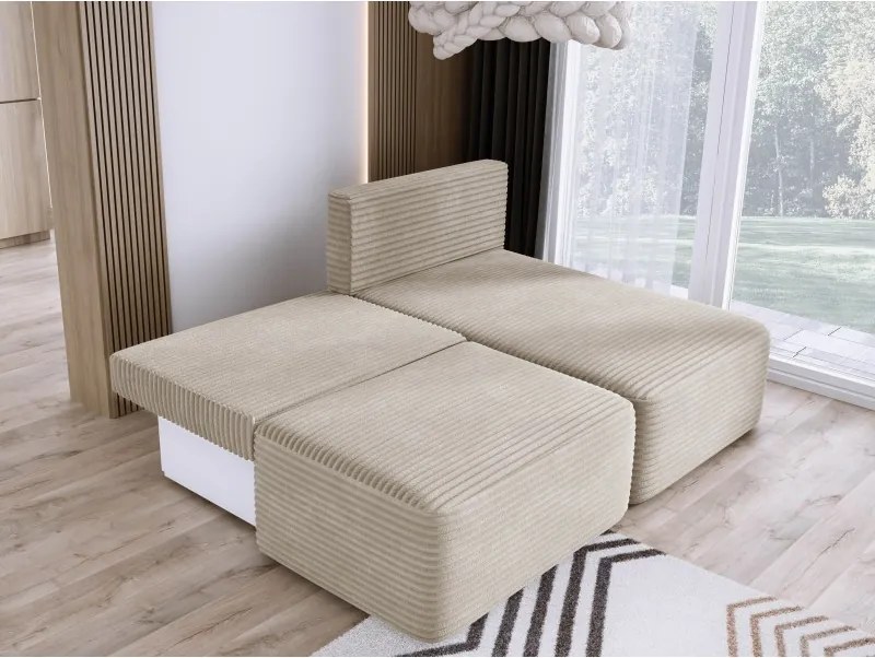 Narożnik TILIA wolnostojący układ L strona Prawa z funkcją spania w tkaninie Tilia 11