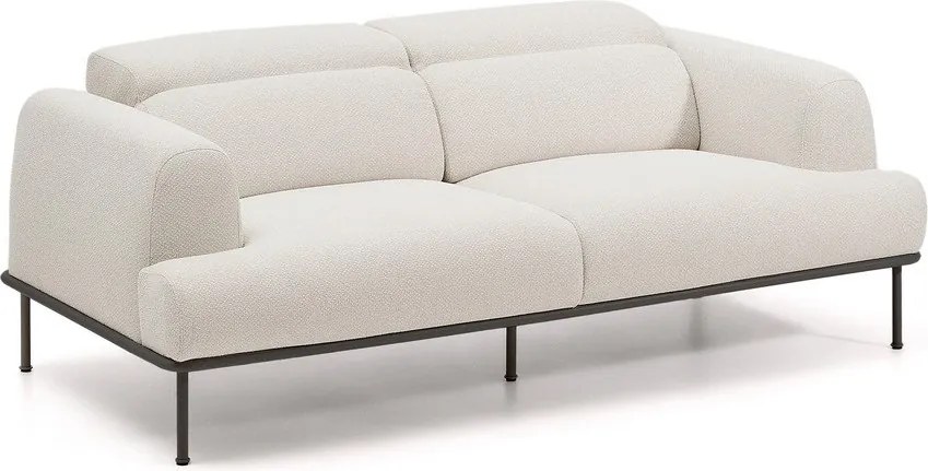 Beżowa częściowo rozkładana sofa z tkaniny szenilowej 214 cm Aurum – Kave Home