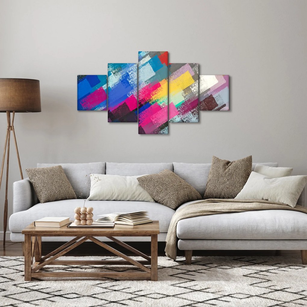 Obraz - Kolorowe pociągnięcia pędzlem (125x70 cm)