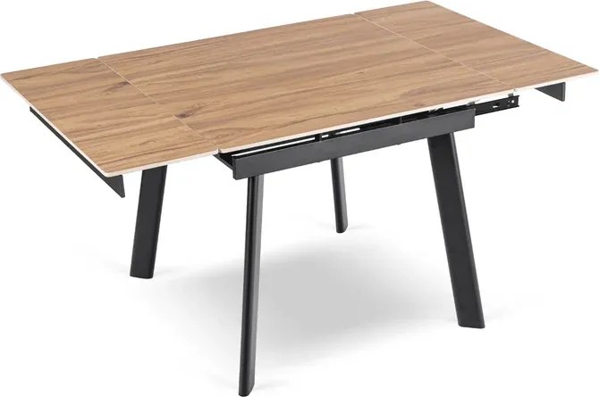 Stół Rozkładany Kwadratowy LARES 90-150 cm Ceramiczny Dąb/Czarny Loft
