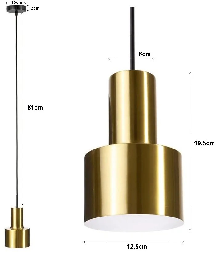 Lampa sufitowa loftowa metalowa wisząca AT7-1SZ-Złoto