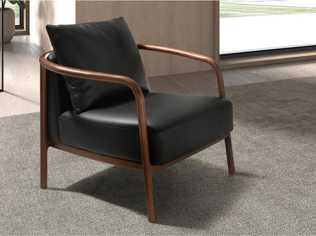 Czarna skórzana sofa 5178 ANGEL CERDA