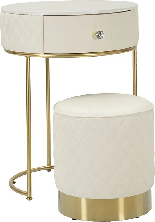 Stolik Nocny VKH12, Biały, 52x52x70 cm, Kendra Home