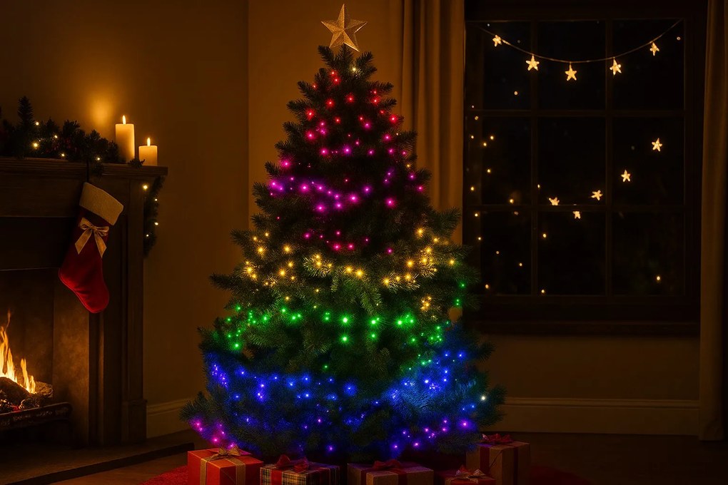 Lampki choinkowe LED z efektem bieżącej wody, 400 szt.