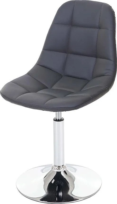 Krzesło do jadalni MCW-A60,  szara sztuczna skóra, chromowana podstawa