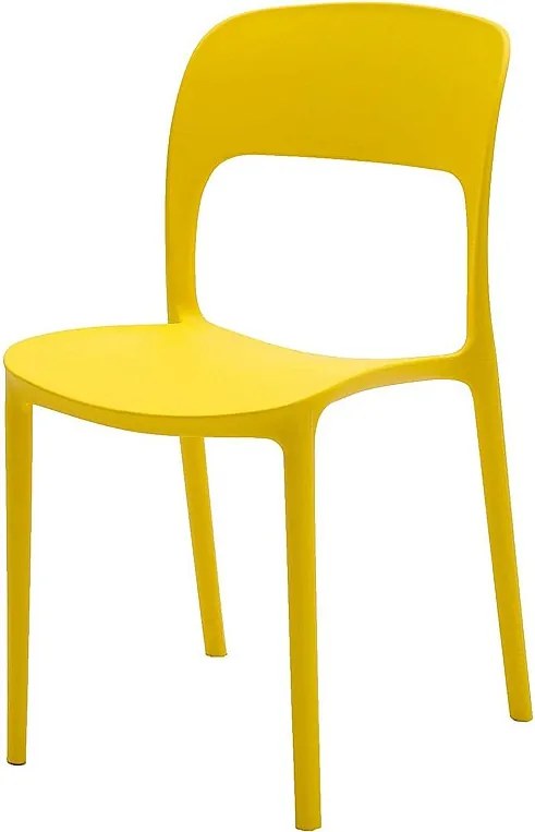 Zestaw 4 żółtych krzeseł z polipropylenu - FUERTEVENTURA