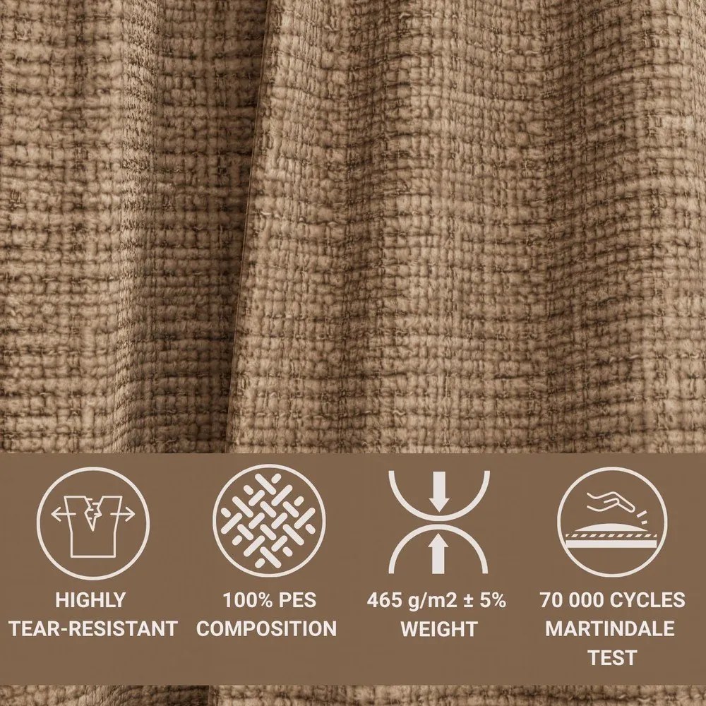 Jasnobrązowy rozkładany narożnik ze schowkiem z tkaniny szenilowej (lewostronny/z szezlongiem) Maze – Maison de Rêve