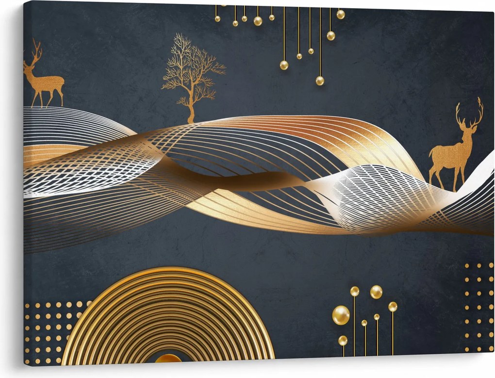 Obraz - Grafika z jeleniem (70x50 cm)