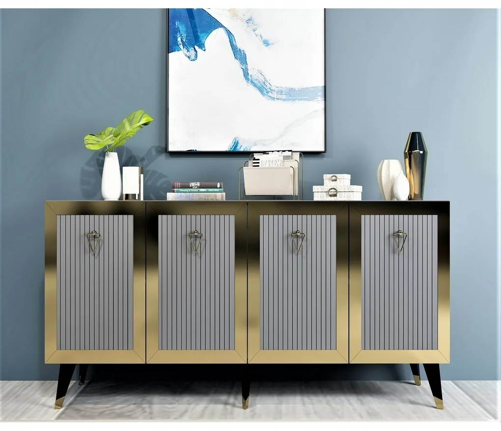 Szafka Bare Anthracite and Gold