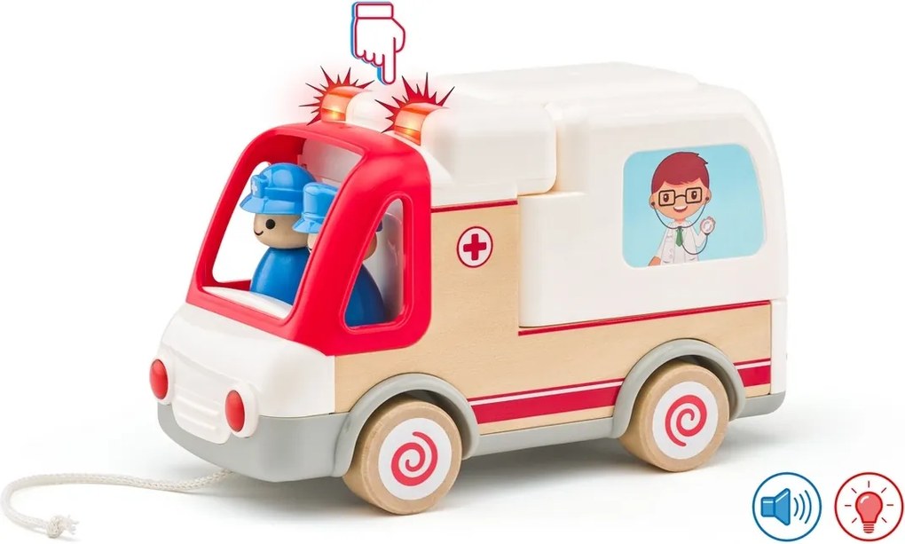Woody Auto karetka pogotowia z dźwiękami i światłami