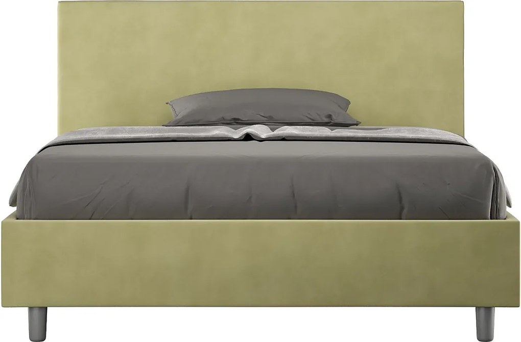 Łóżko bez stelaża tapicerowane 140x190 microfibra zielony Adele