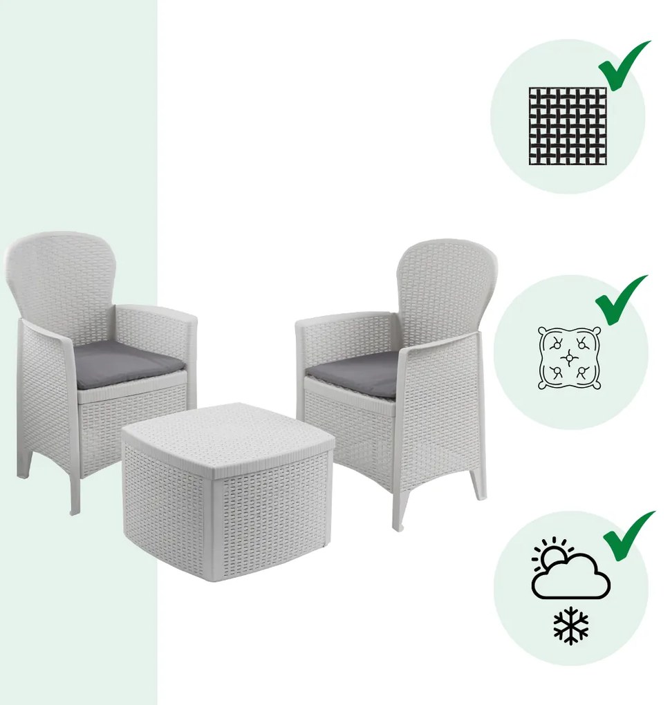 Zestaw ogrodowy TREE, 3-częściowy, biała I.P.A.E-Progarden