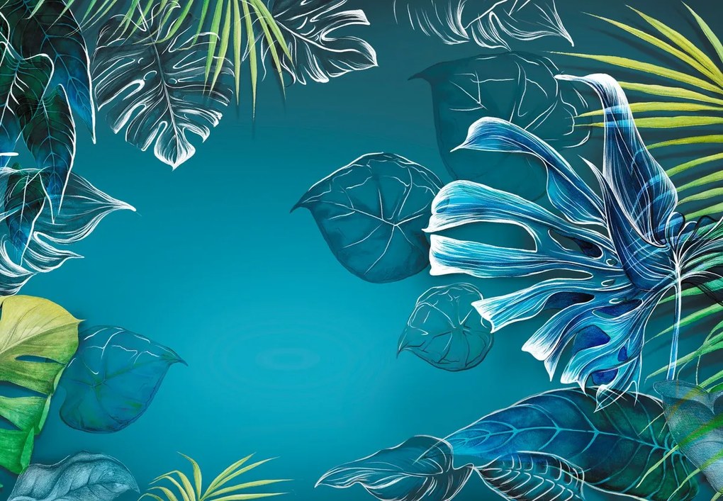 Fototapeta - Liście roślin tropikalnych (196x136 cm)