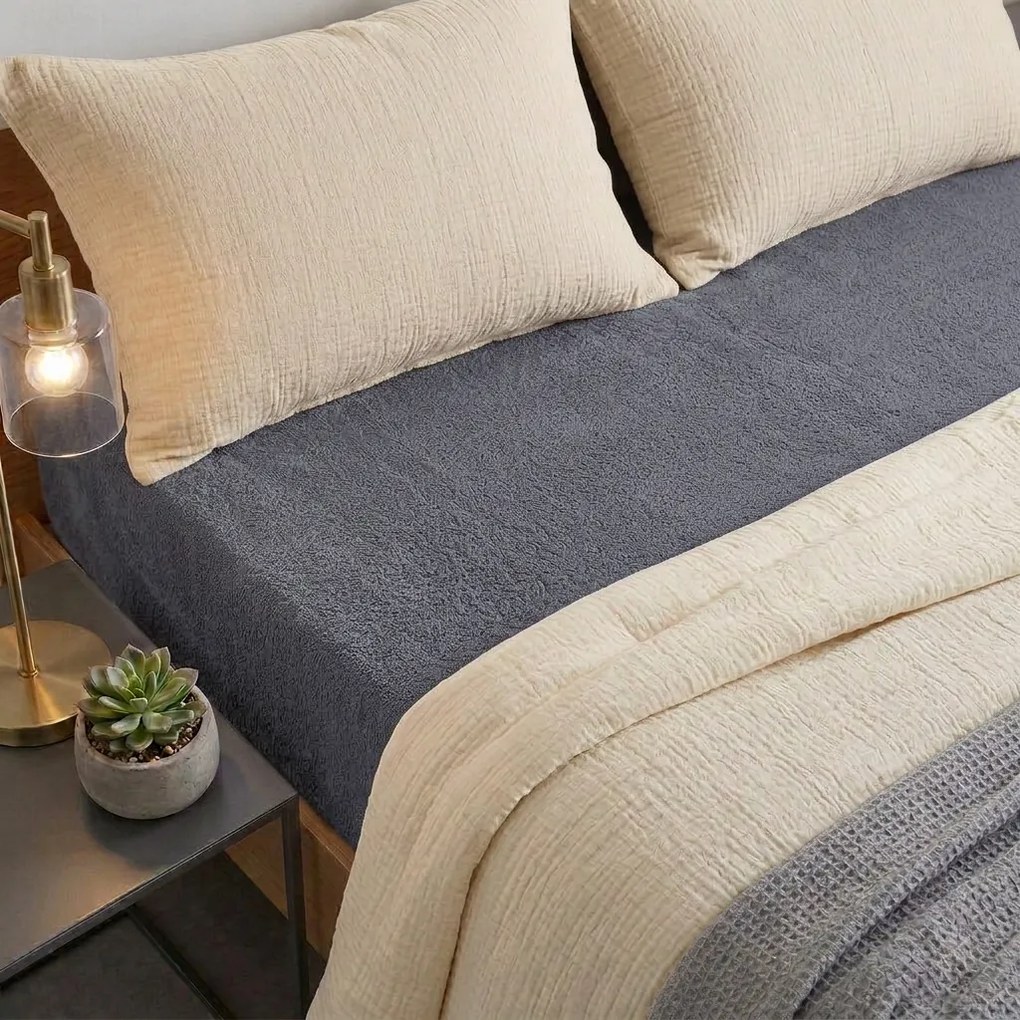 4Home prześcieradło frotte IDEAL antracyt, 90–100 x 200 cm, 90–100 x 200 cm