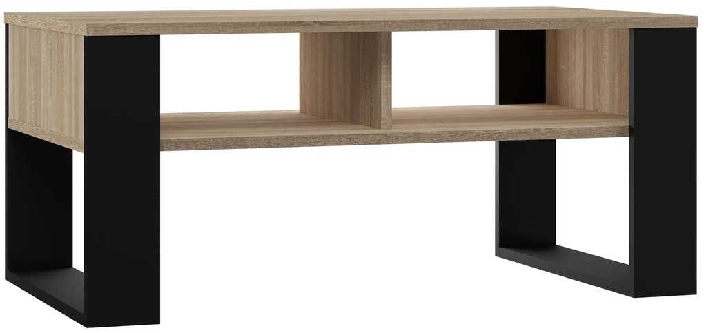 Ława Salonowa Z Półką Dąb Sonoma + Czarny K5-F57