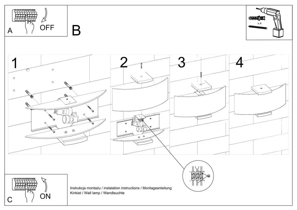 Biały kinkiet Eva – Sollux
