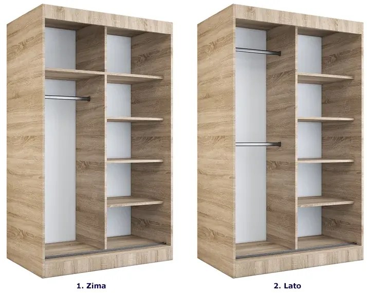 Szafa przesuwna 120 cm dąb sonoma - Erco 3X