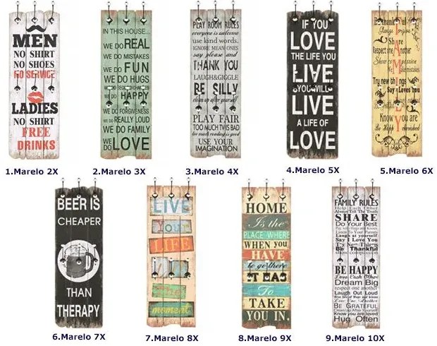 Wieszak ścienny z napisami x L8-L41