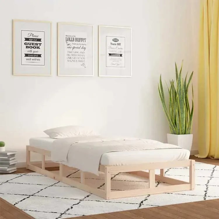 Pojedyncze naturalne sosnowe łóżko 90x200 - Rixo 3X