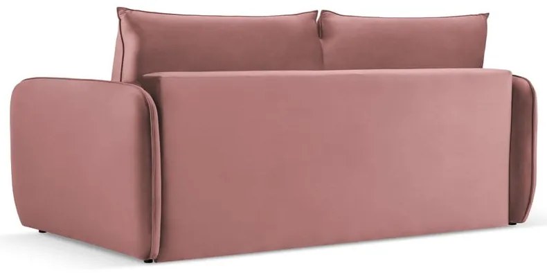 Różowa aksamitna rozkładana sofa 214 cm Vienna – Cosmopolitan Design