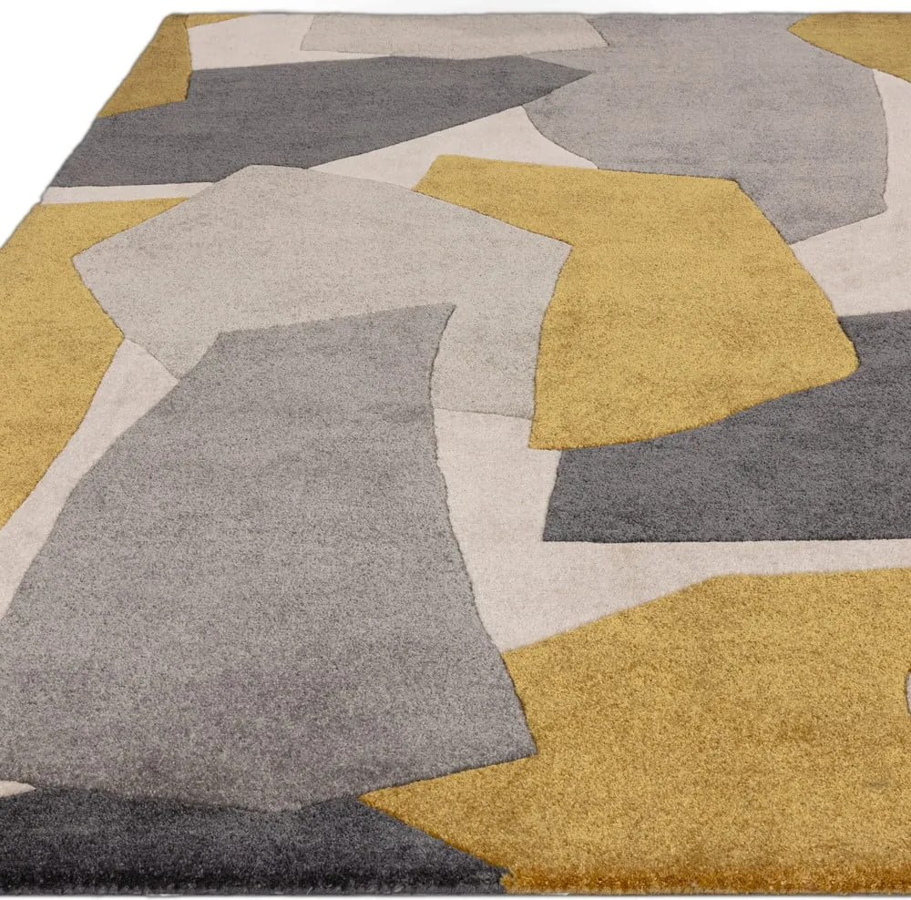 Dywan z włókien z recyklingu tkany ręcznie w kolorze ochry/szary 120x170 cm Romy – Asiatic Carpets