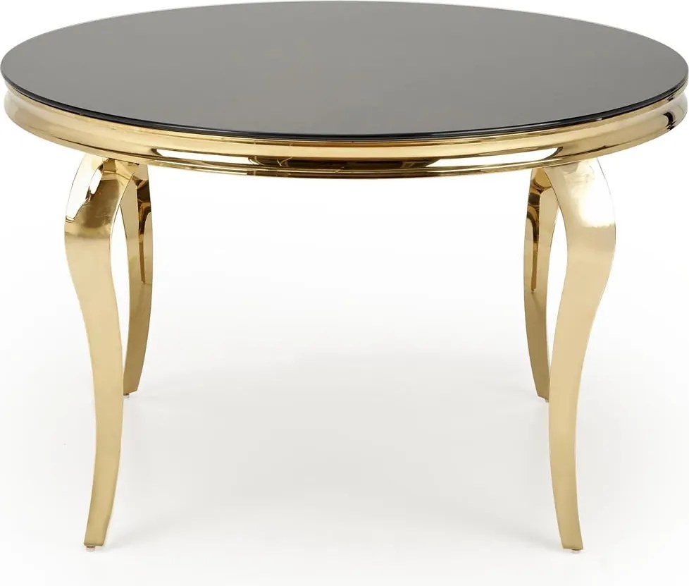 Złoty okrągły stół w stylu retro Reginald 2 Halmar