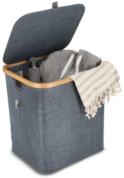 Kosz na pranie NOLVIO 50 L, niebieskoszary